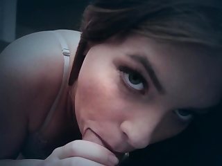 Teenager gives point of view suck off